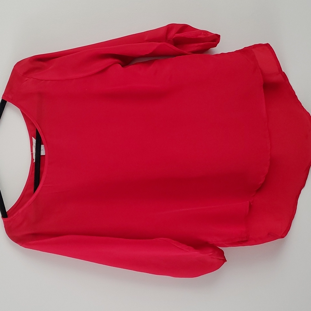 Red High-Low Blouse